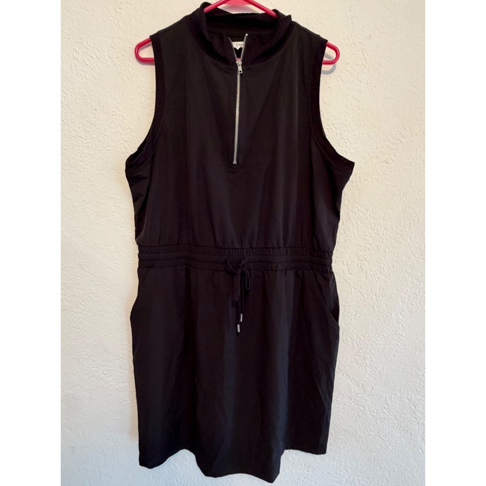 Maurices Black Sleeveless Quarter Zip Active Dress XL Pockets Golf Tennis Sporty